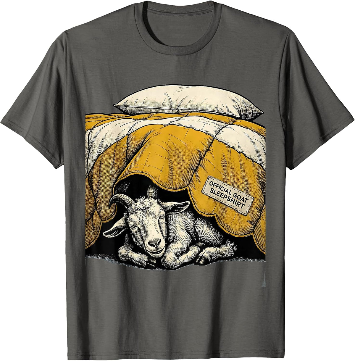 Official Goat Sleepshirt Cute Animal Lover Pajama Humor T-Shirt - Asphalt Grey