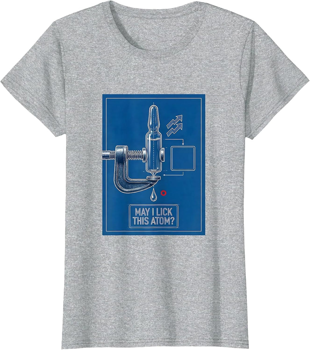 May I Lick This Atom Funny Periodic Table Science Teacher T-Shirt - Heather Grey