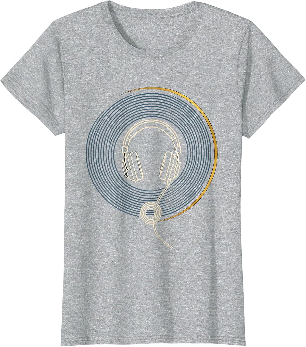 Open Headset Thin Gold Line 911 Dispatcher Tribute T-Shirt - Heather Grey