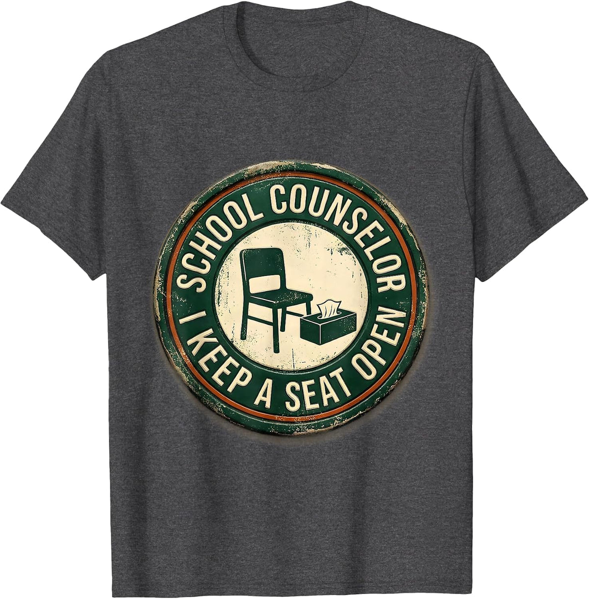 Men's School Counselor I Keep A Seat Open Vintage Humor T-Shirt - Dark Heather Grey