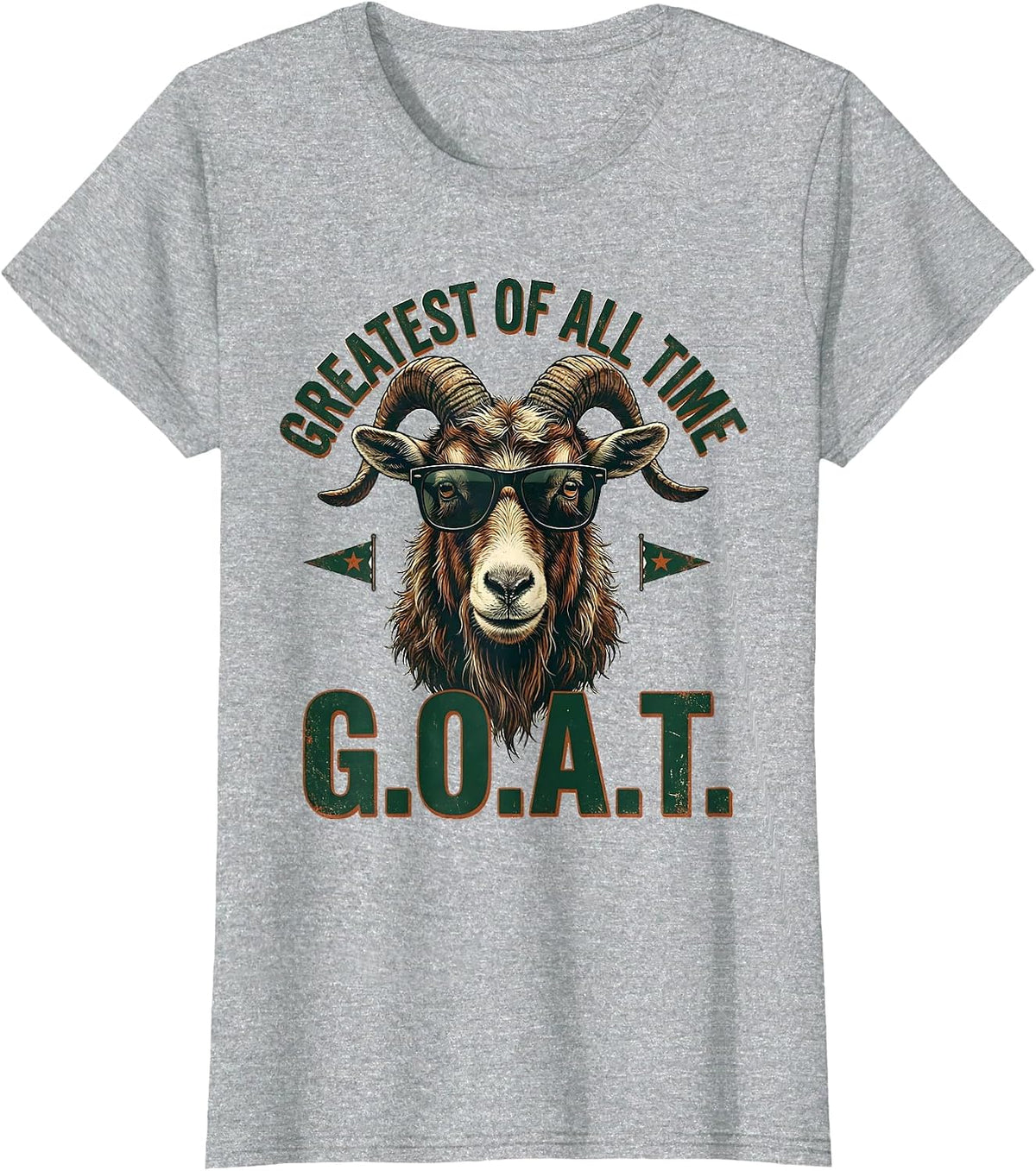 Greatest Of All Time Vintage Sunglasses Goat Funny Animal T-Shirt - Heather Grey