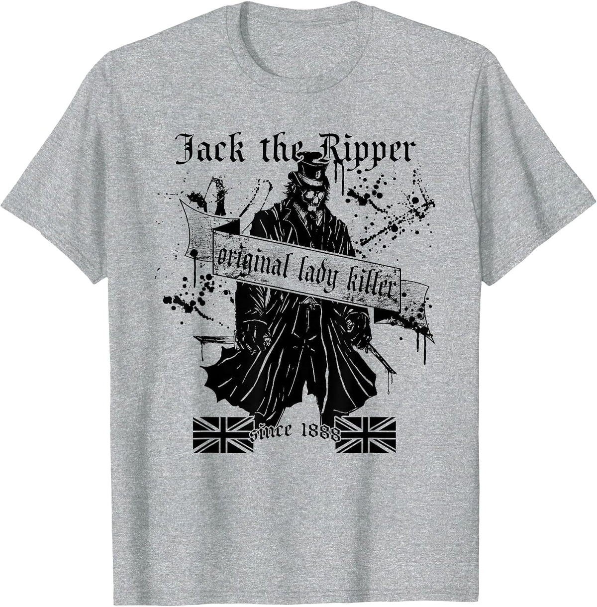 Jack The Ripper Original Lady Killer Classic True Crime T-Shirt - Heather Grey