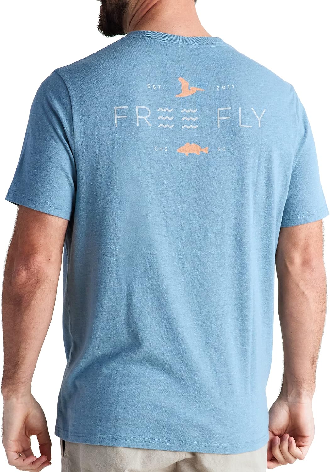 Free Fly Men's Low Tide Tee - Heather Blue Fog