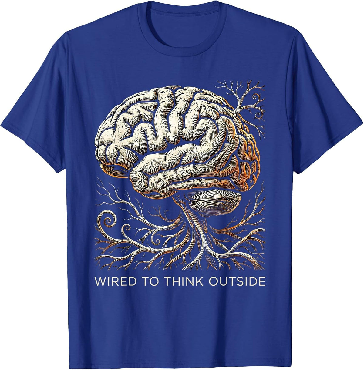 Men's Wired to Think Outside Dyslexia Awareness Design T-Shirt - Royal Blue