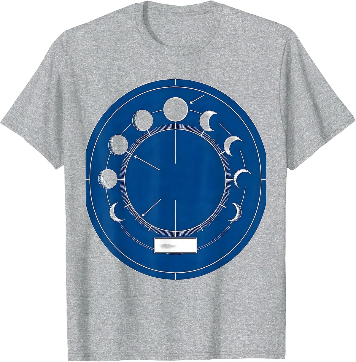 Men's Lunar Disc Phases Celestial Astronomy Teacher T-Shirt - Heather Grey