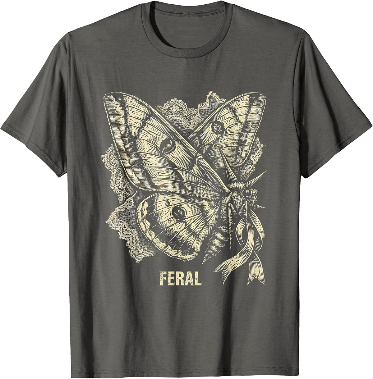 Men's Feral Fairy Grunge Y2K Grunge Alt Gothic Vintage T-Shirt - Asphalt Grey