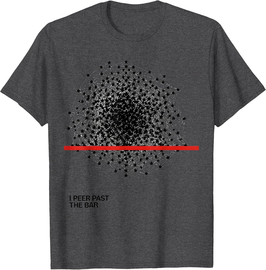 Men's I Peer Past The Bar Geometric Space Lover Astronomy Graphic T-Shirt - Dark Heather Grey