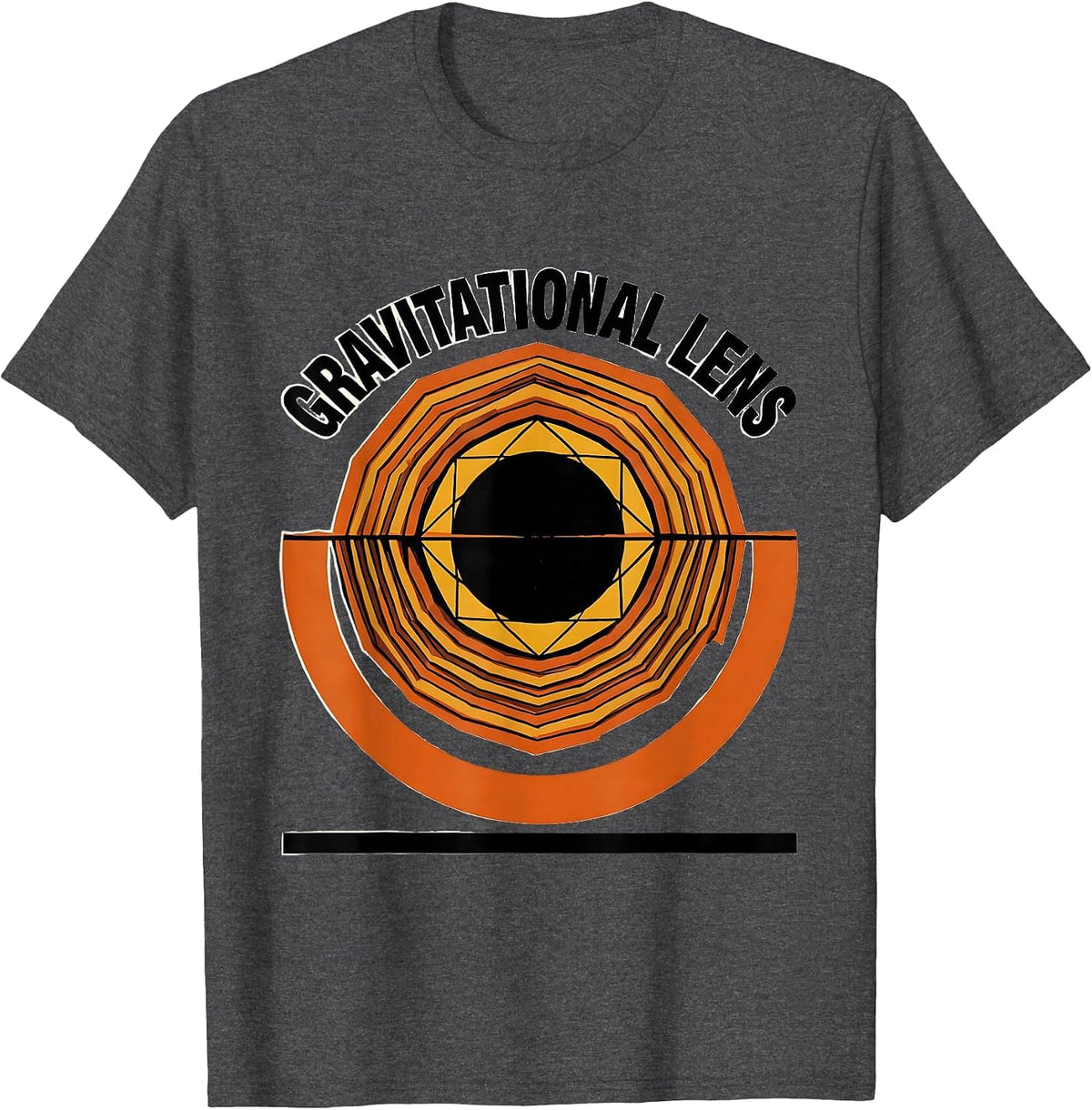 Men's Gravitational Lens Black Hole Astrophysics Science T-Shirt - Dark Heather Grey