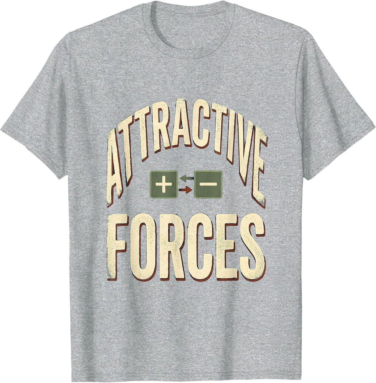Men's Attractive Forces Vintage Science Chemistry Pun Humor T-Shirt - Heather Grey