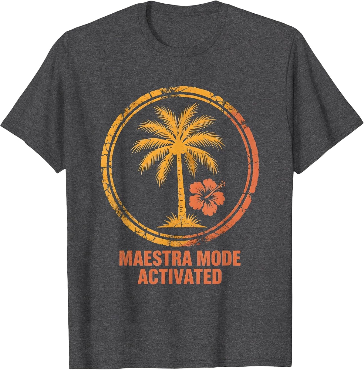 Maestra Mode Activated Spanish Teacher Design T-Shirt - Dark Heather Grey