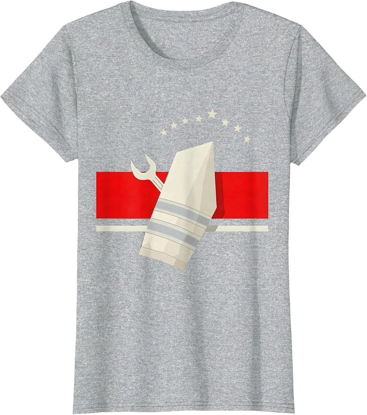 Women's Geometric Turnout Coat Firefighter Pride Tribute T-Shirt - Heather Grey