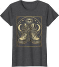 Women's Combat Boots Tangled in Chains Graphic T-Shirt - Dark Heather Grey