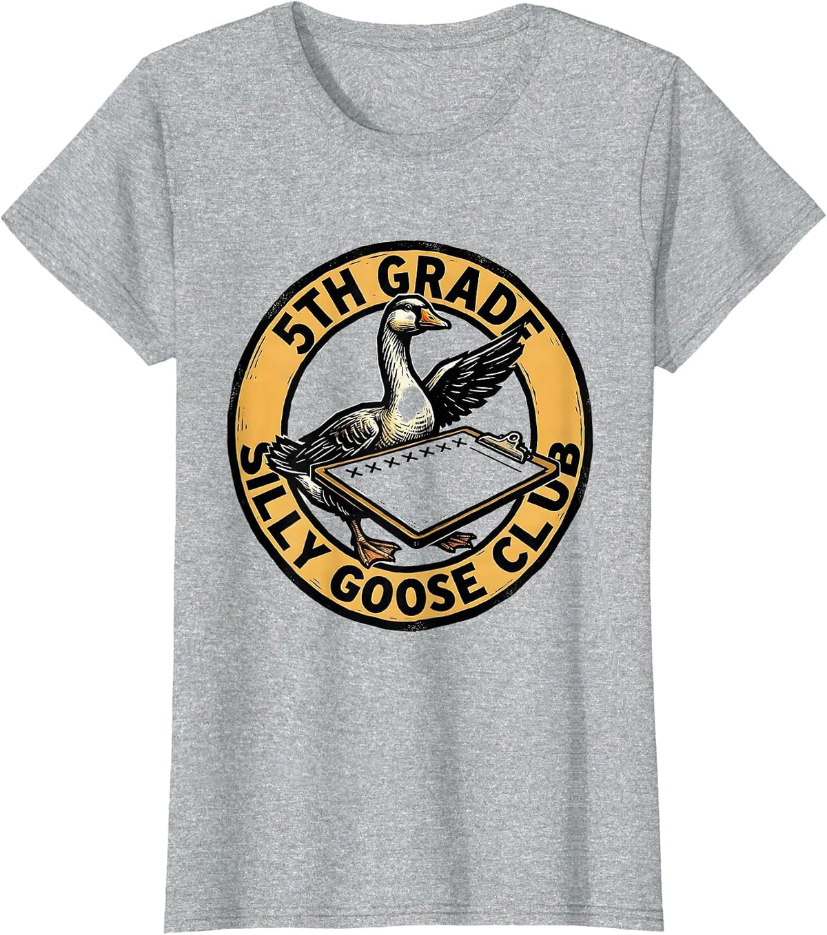 5th Grade Silly Goose Club Funny Teacher Back To School T-Shirt - Heather Grey