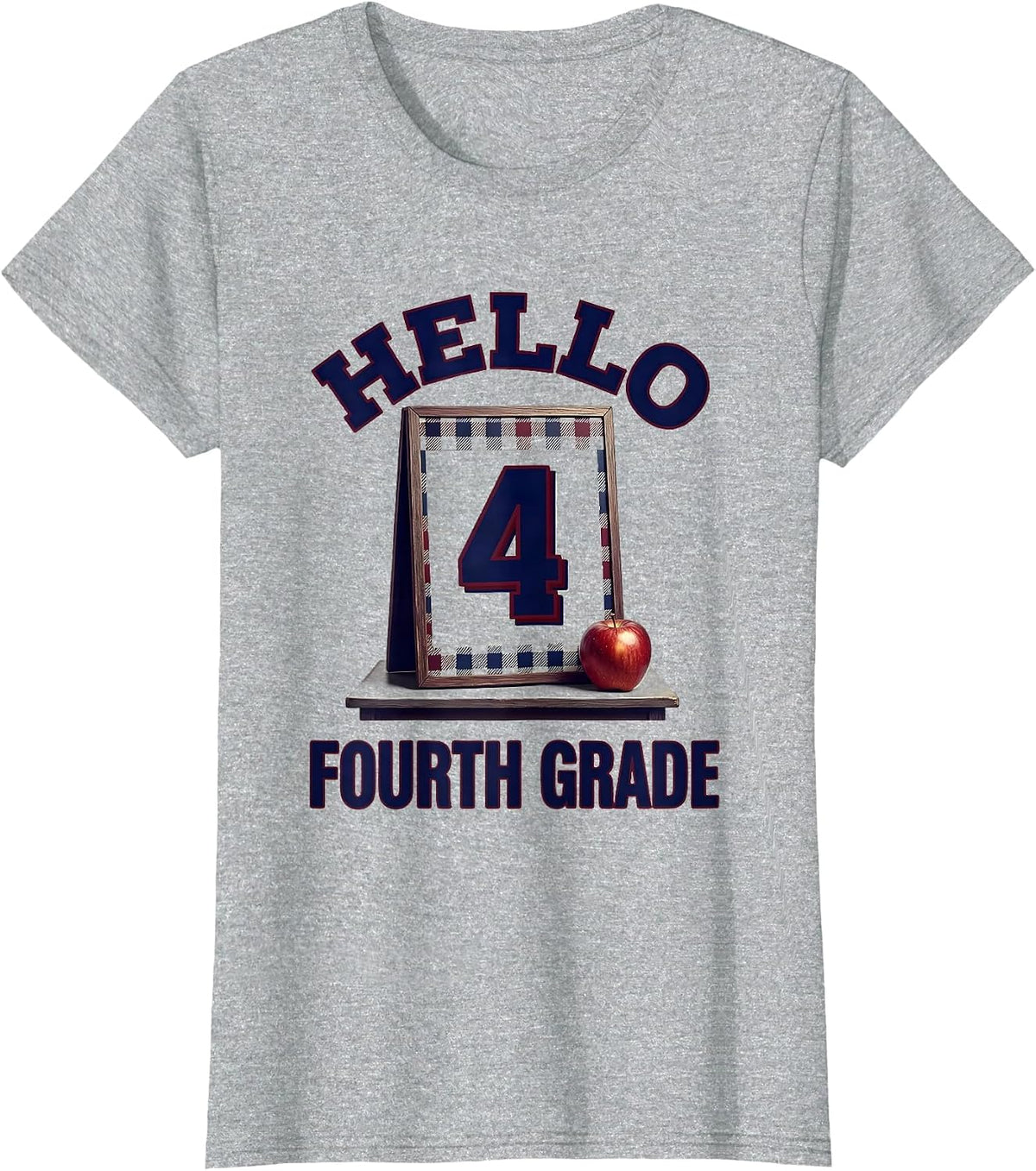 Hello Fourth Grade Cute Elementary Teacher Back To School T-Shirt - Heather Grey