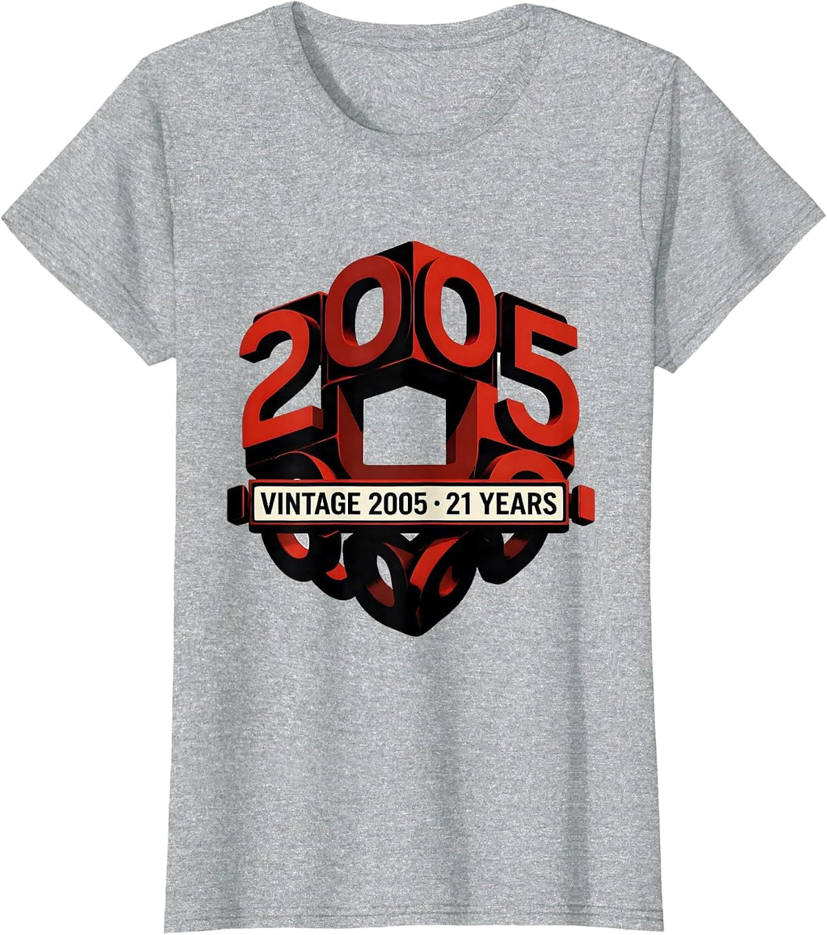 Women's Vintage 2005 · 21 Years Milestone Birthday Badge T-Shirt - Heather Grey