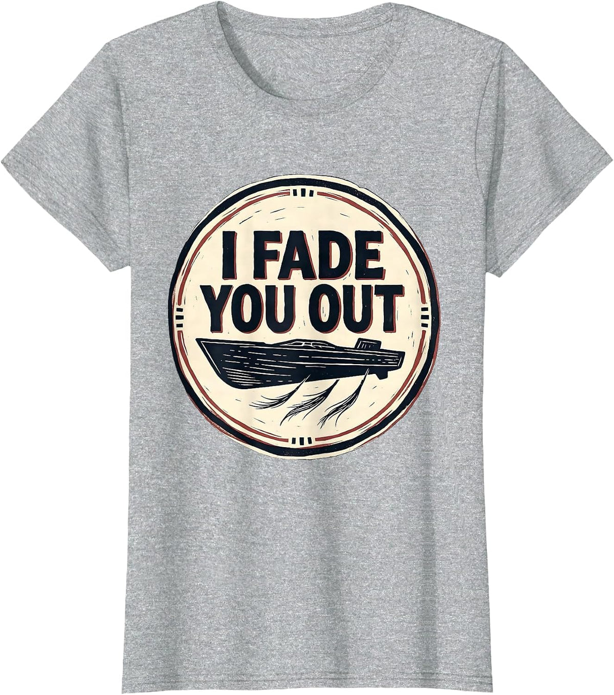 I Fade You Out Linocut Funny Hairdresser Barber Gift T-Shirt - Heather Grey