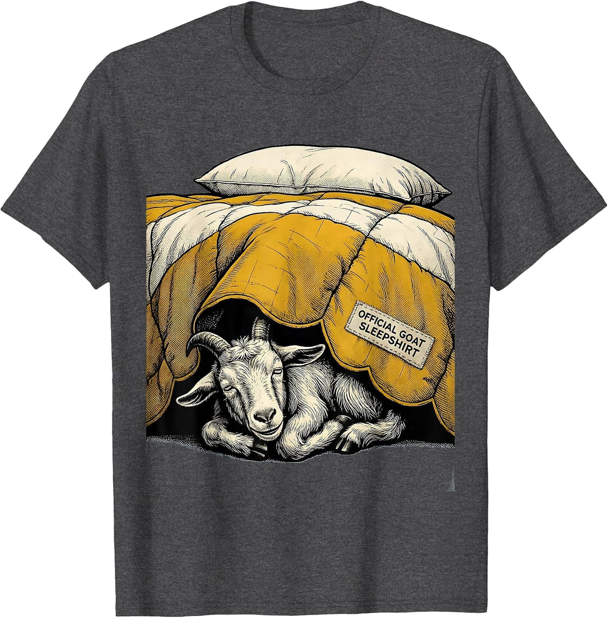 Official Goat Sleepshirt Cute Animal Lover Pajama Humor T-Shirt - Dark Heather Grey