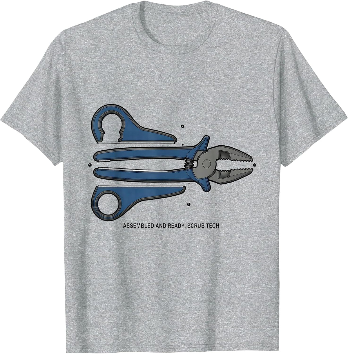 Men's Assembled And Ready Scrub Tech Surgical Technologist Humor T-Shirt - Heather Grey