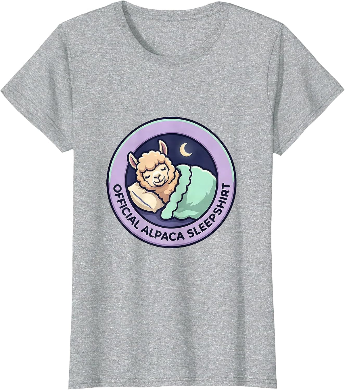 Official Alpaca Sleepshirt Cute Kawaii Animal Lover Pajama T-Shirt - Heather Grey