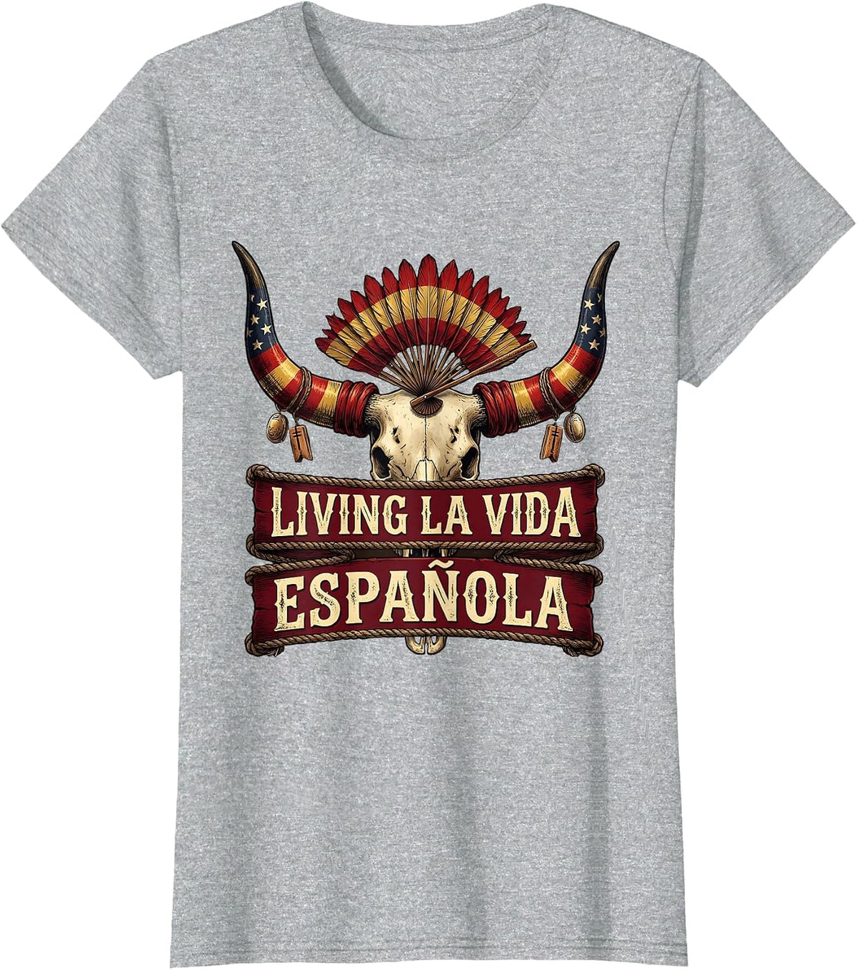 Living La Vida Espanola Spanish Teacher Design T-Shirt - Heather Grey