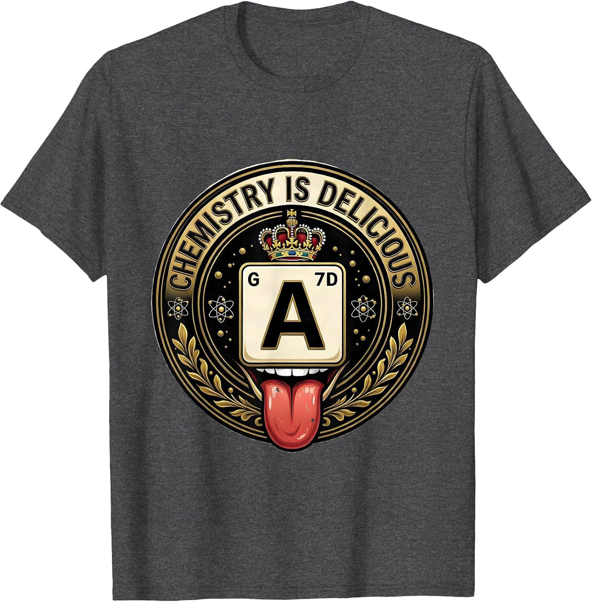 Can I Lick It Periodic Table Chemistry Design T-Shirt - Dark Heather Grey
