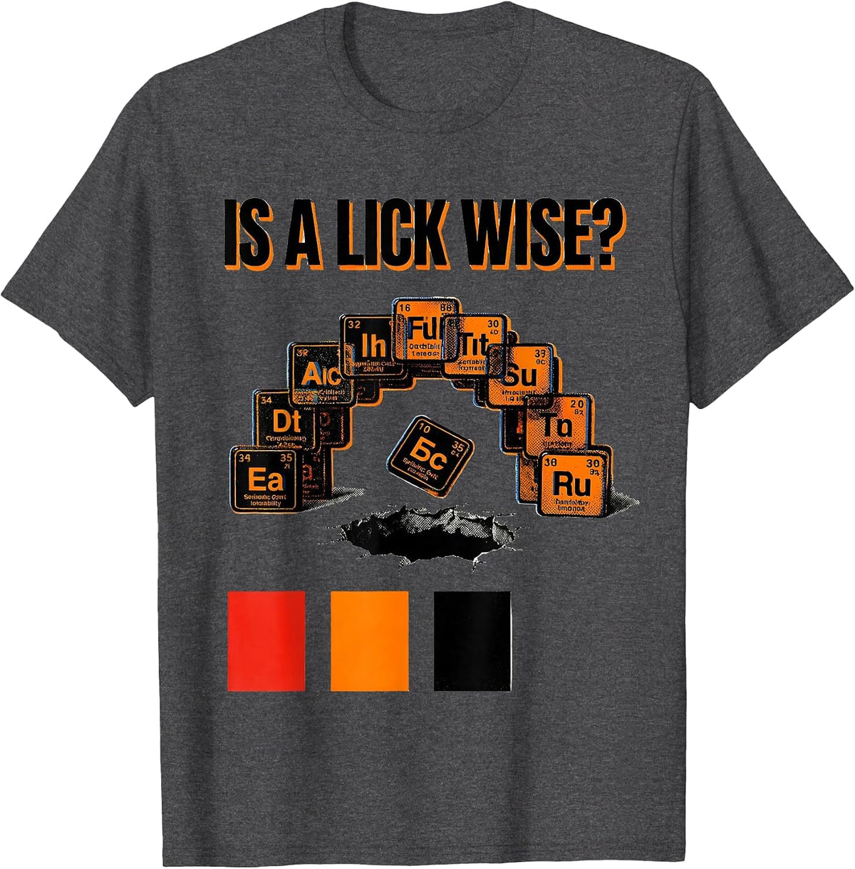 Is A Lick Wise Funny Periodic Table Science Teacher Humor T-Shirt - Dark Heather Grey
