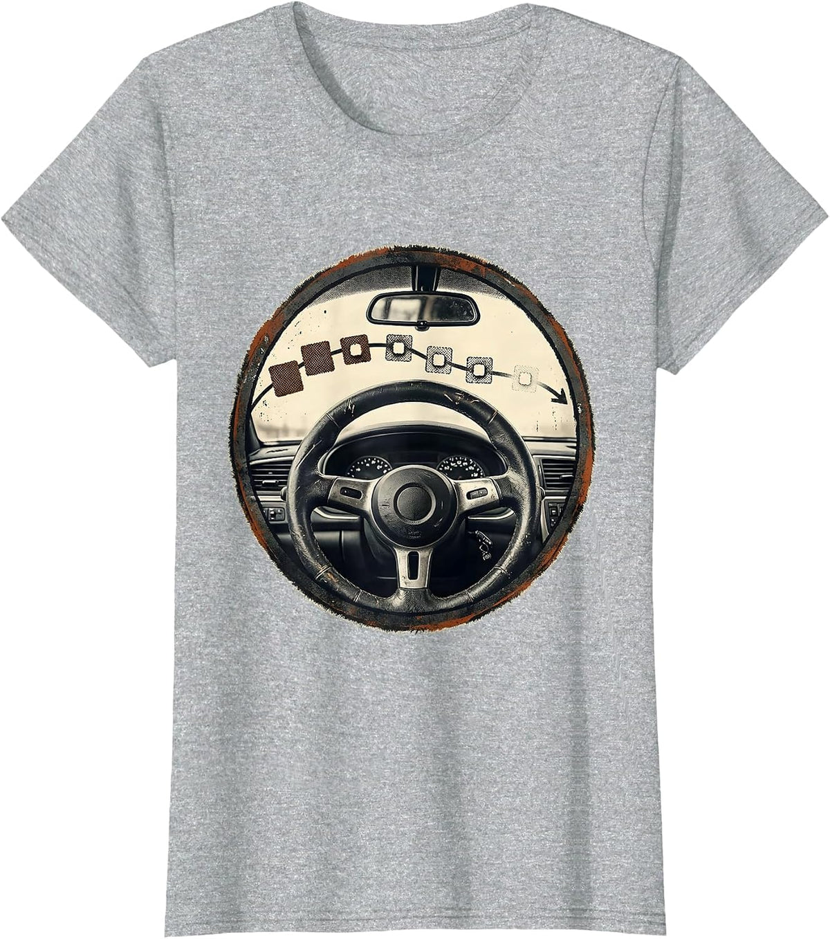 Women's School Bus Driver Distressed Appreciation Gift T-Shirt - Heather Grey
