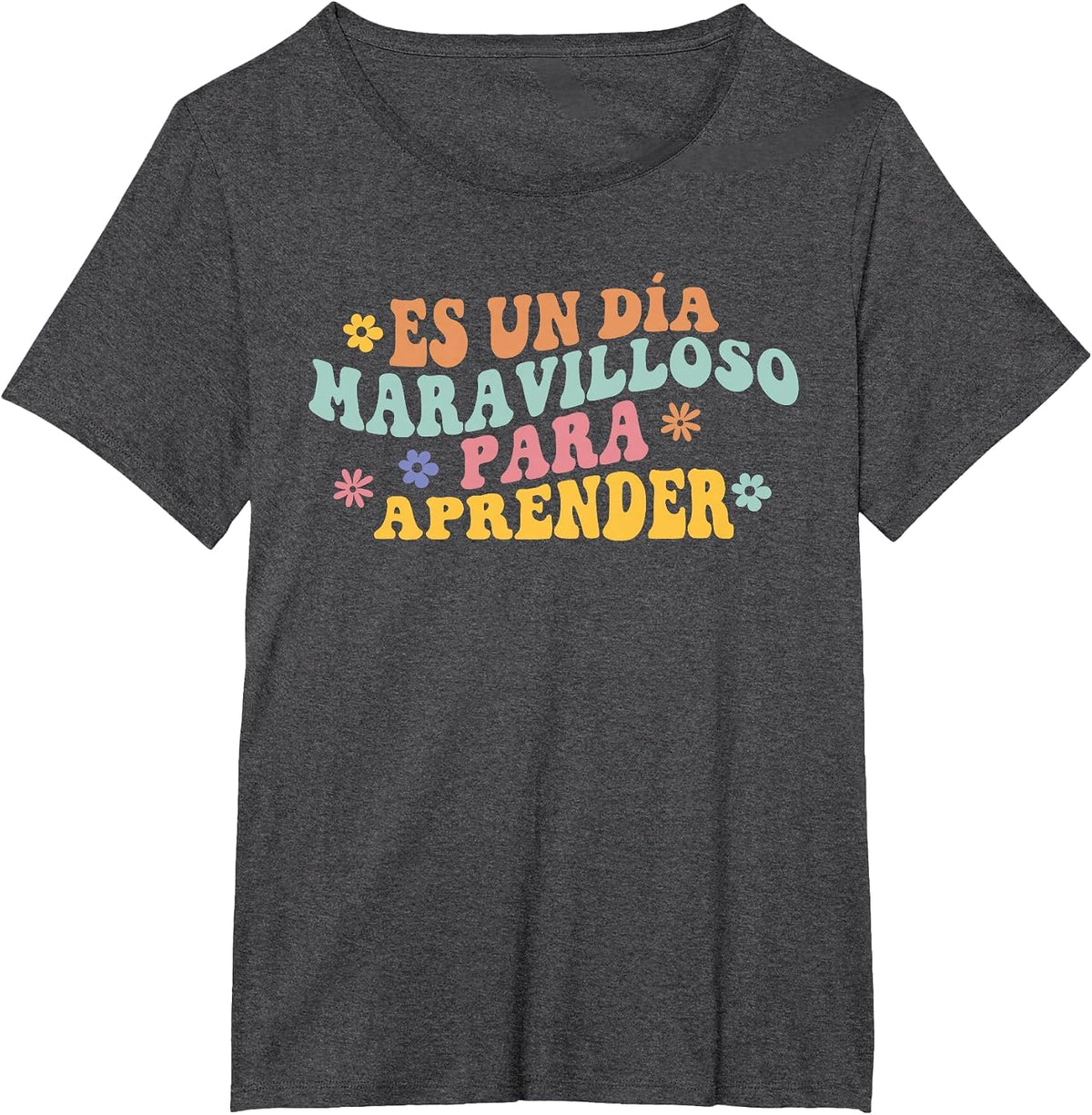Spanish Teacher Dual Language Bilingual Teacher Cute Preppy T-Shirt - Dark Heather Grey
