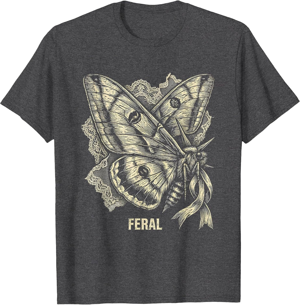 Men's Feral Fairy Grunge Y2K Grunge Alt Gothic Vintage T-Shirt - Dark Heather Grey