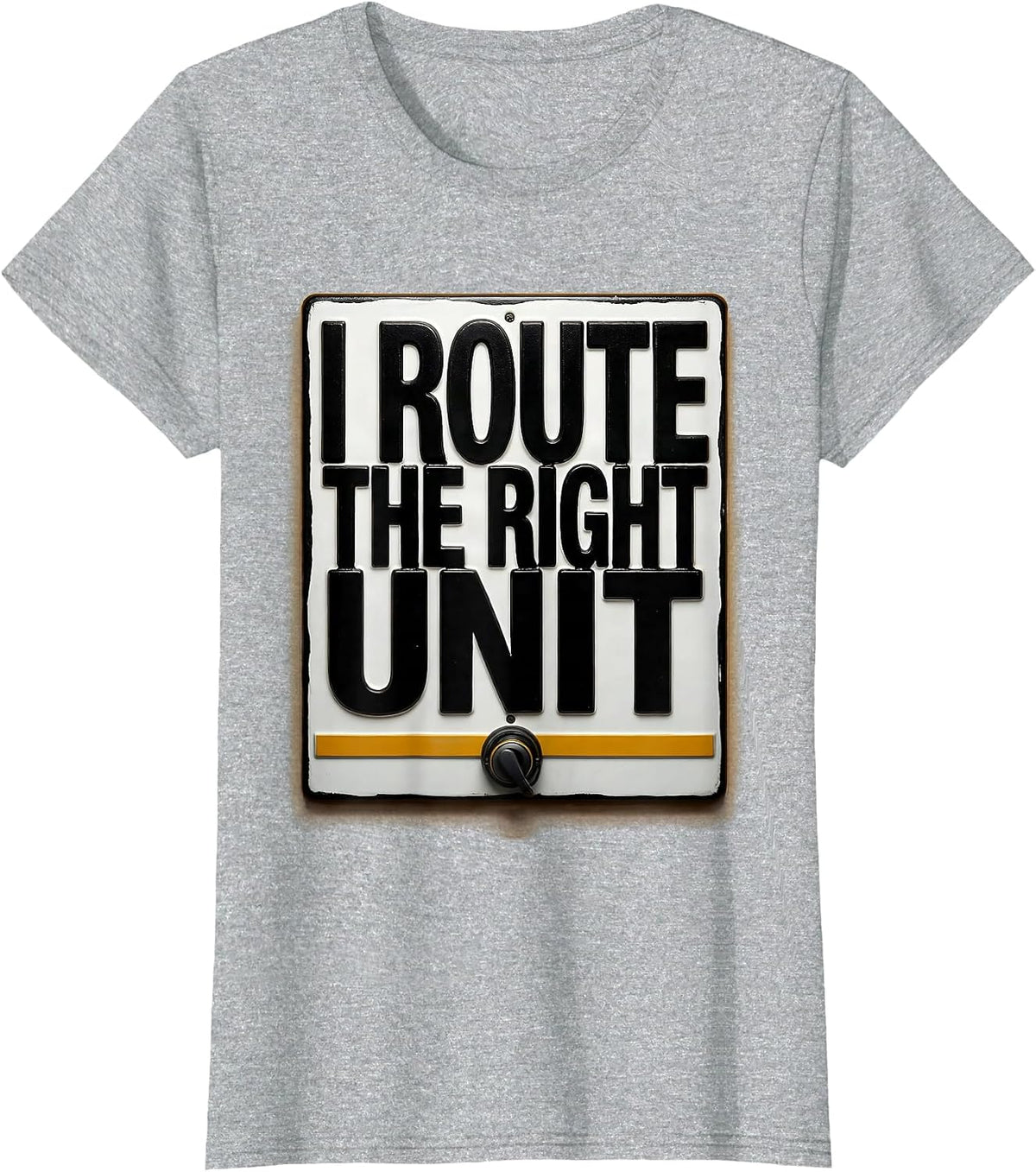 I Route The Right Unit Thin Gold Line 911 Dispatcher Gift T-Shirt - Heather Grey