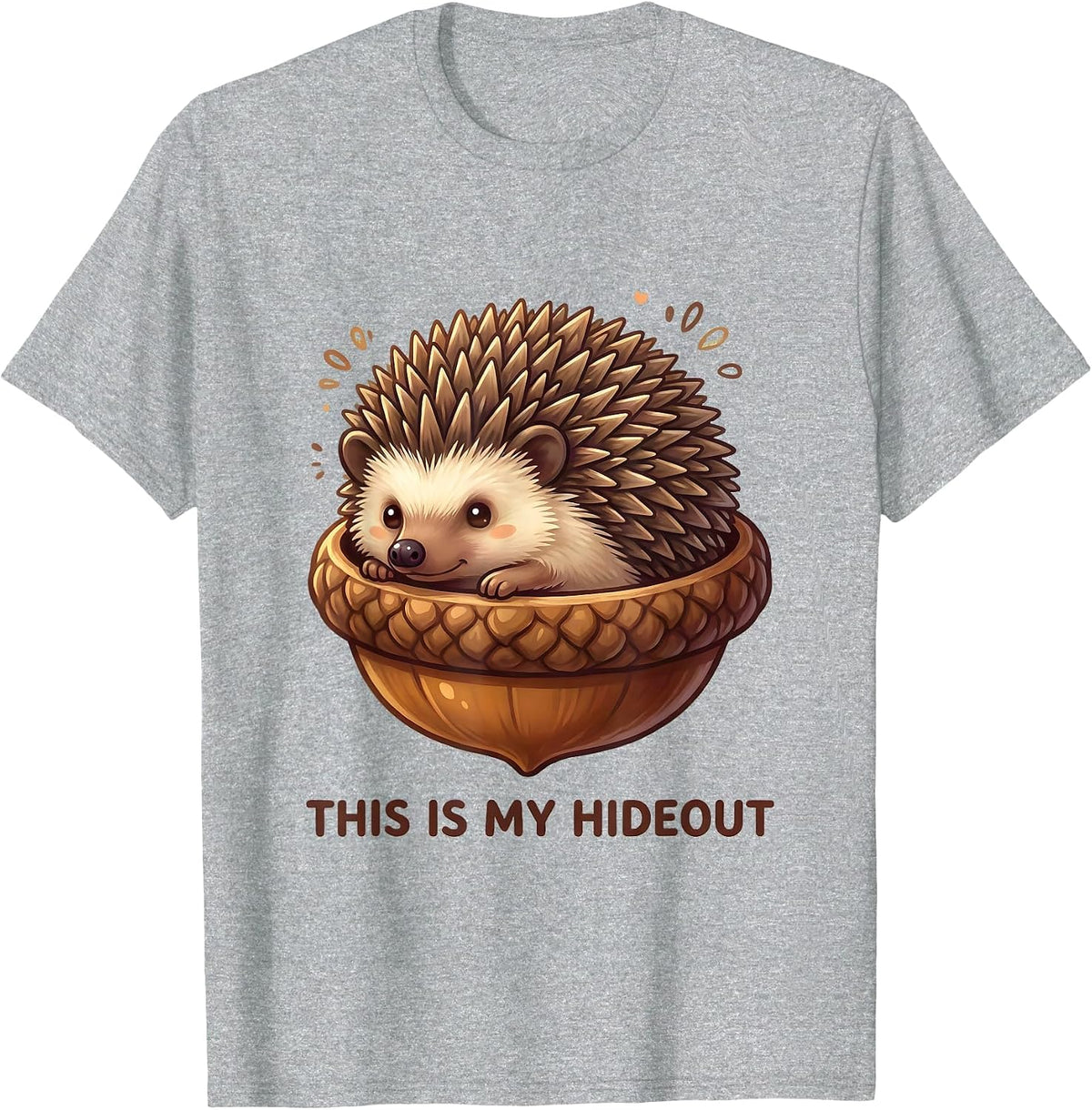Men's This Is My Hideout Cute Kawaii Hedgehog Lover Gift T-Shirt - Heather Grey