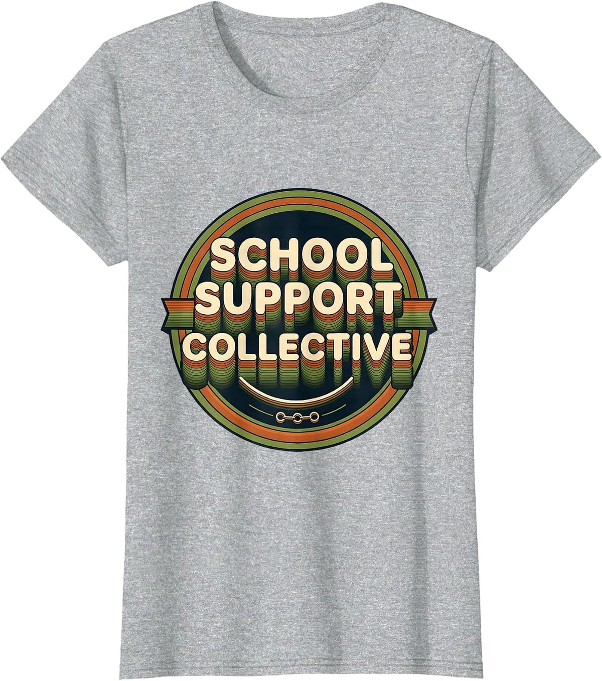School Support Collective Groovy Retro School Counselor T-Shirt - Heather Grey