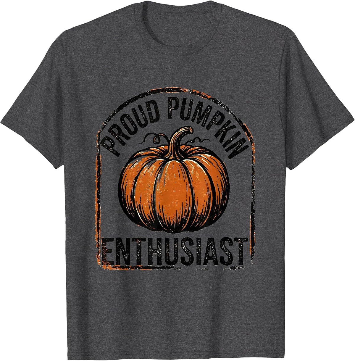 Proud Pumpkin Enthusiast Fall Graphic Design T-Shirt - Dark Heather Grey