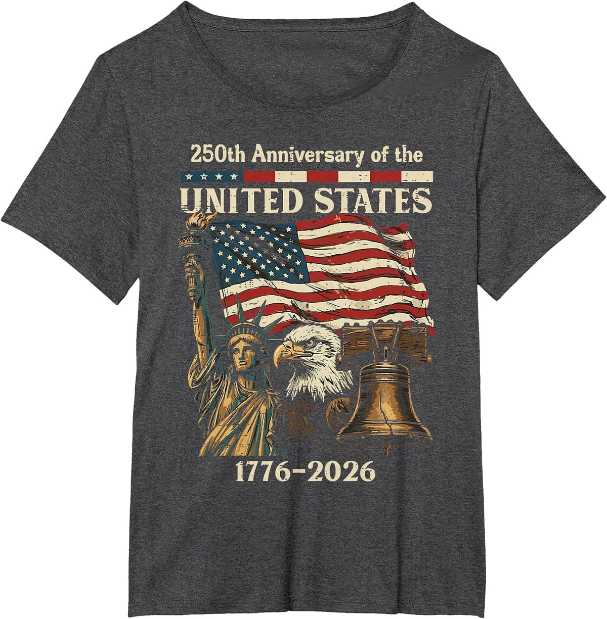 250th Anniversary of United States 250 Years 4th of July Men T-Shirt - Dark Heather Grey