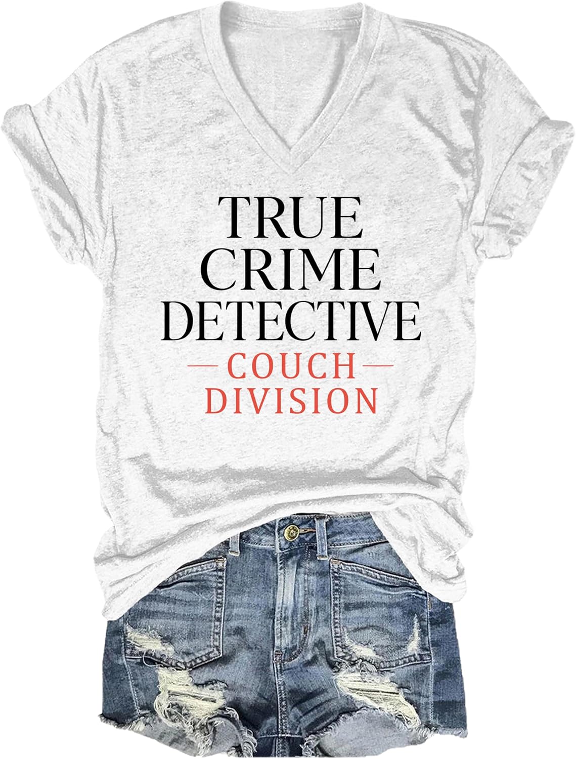 True Crime Detective Couch Division Shirt True Crime Detective Couch Division Funny True Crime Lover T-Shirt Unisex - V-Neck