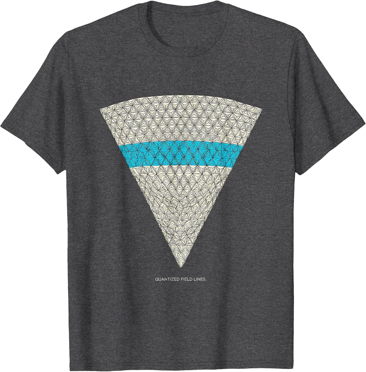 Quantized Field Lines Geometric Science Enthusiast Physics T-Shirt - Dark Heather Grey