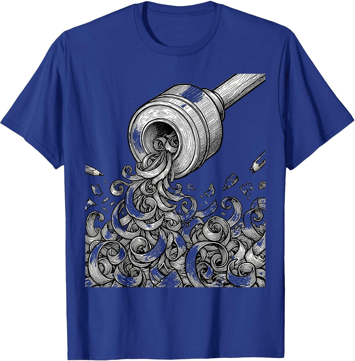 Men's 4th Grade Teacher Colorful Pencil Sharpener Art T-Shirt - Royal Blue