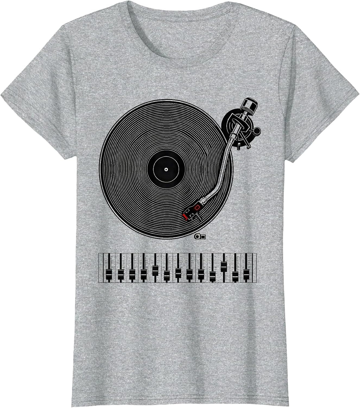 Turntable Platter DJ Nostalgia 90s Hip Hop T-Shirt - Heather Grey