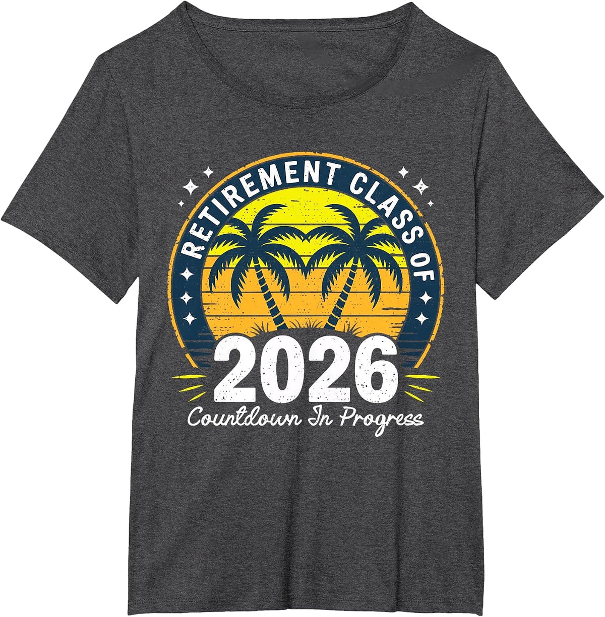 Retirement Class of 2026 Countdown in Progress Funny Teacher T-Shirt - Dark Heather Grey