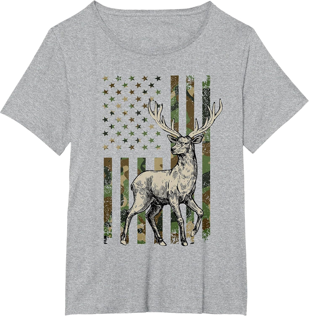 Deer Hunting Art for Men Women Wildlife Hunting Deer Hunter T-Shirt - Heather Grey