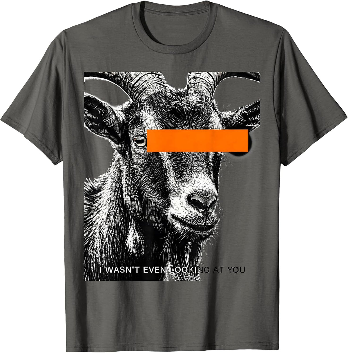 I Wasn't Even Looking At You Funny Goat Humor Animal Lover T-Shirt - Asphalt Grey