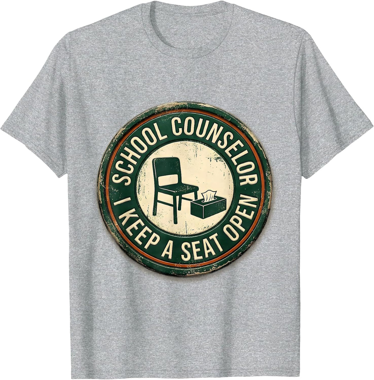 Men's School Counselor I Keep A Seat Open Vintage Humor T-Shirt - Heather Grey
