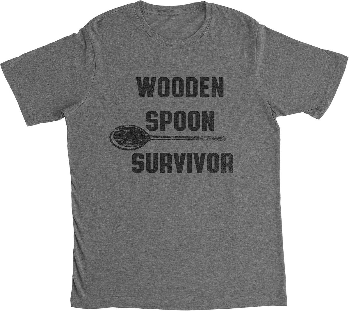 Mens Hilarious Novelty Tees with Sarcastic Graphic Designs - Dark Heather Grey - Spoon