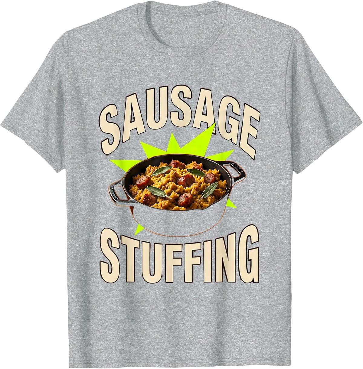 Men's Sausage Stuffing Bootleg 90's Rap Rock Vintage Funny T-Shirt - Heather Grey
