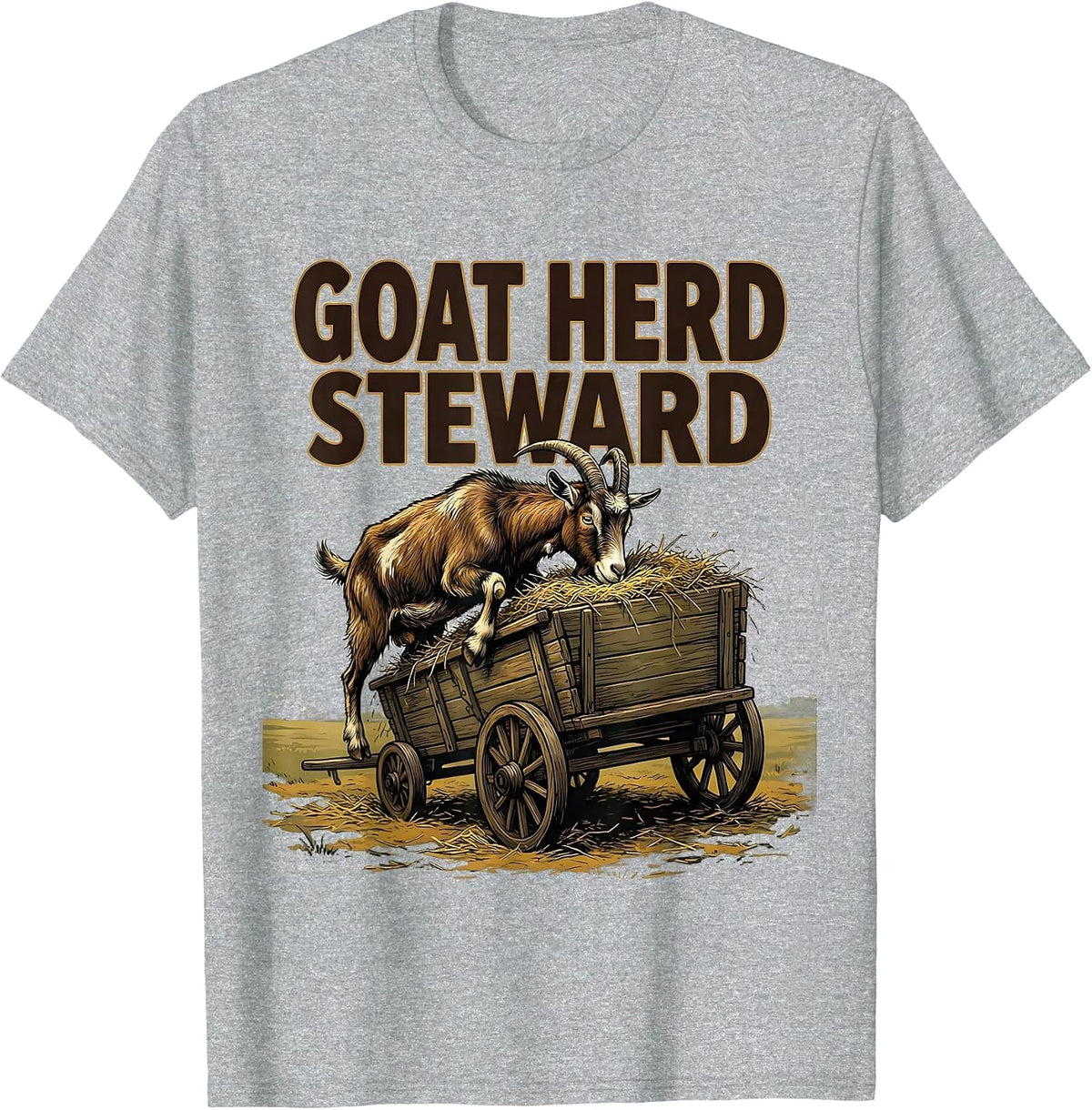 Men's Goat Herd Steward Funny Goat Farmer Owner Gift T-Shirt - Heather Grey