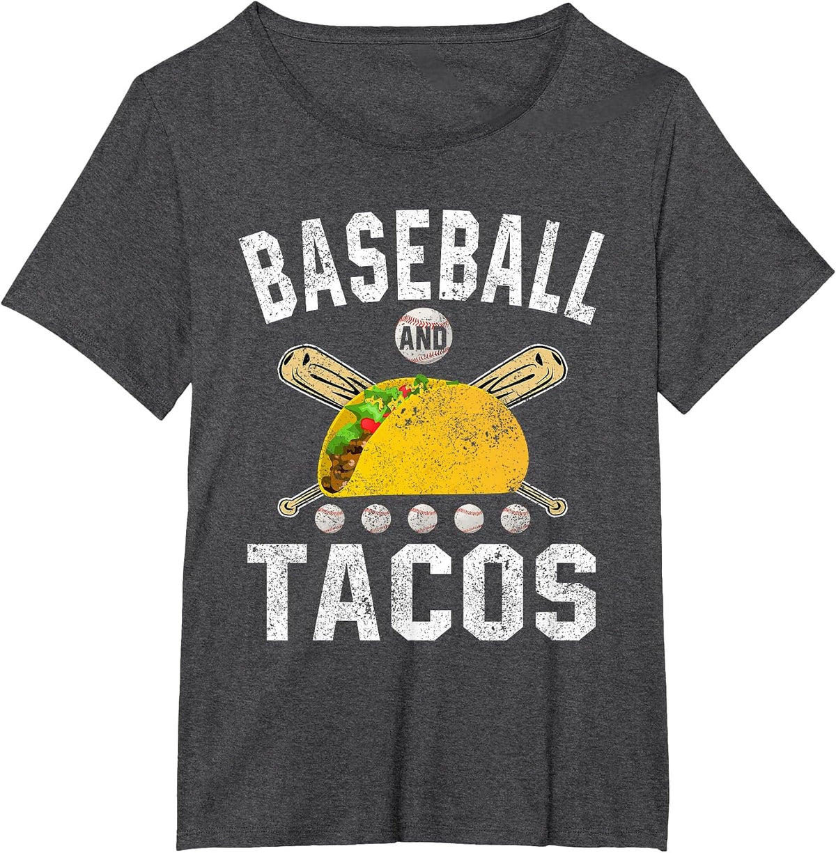 Baseball and Tacos Funny Cinco de Mayo Taco Lovers Women Men T-Shirt - Dark Heather Grey