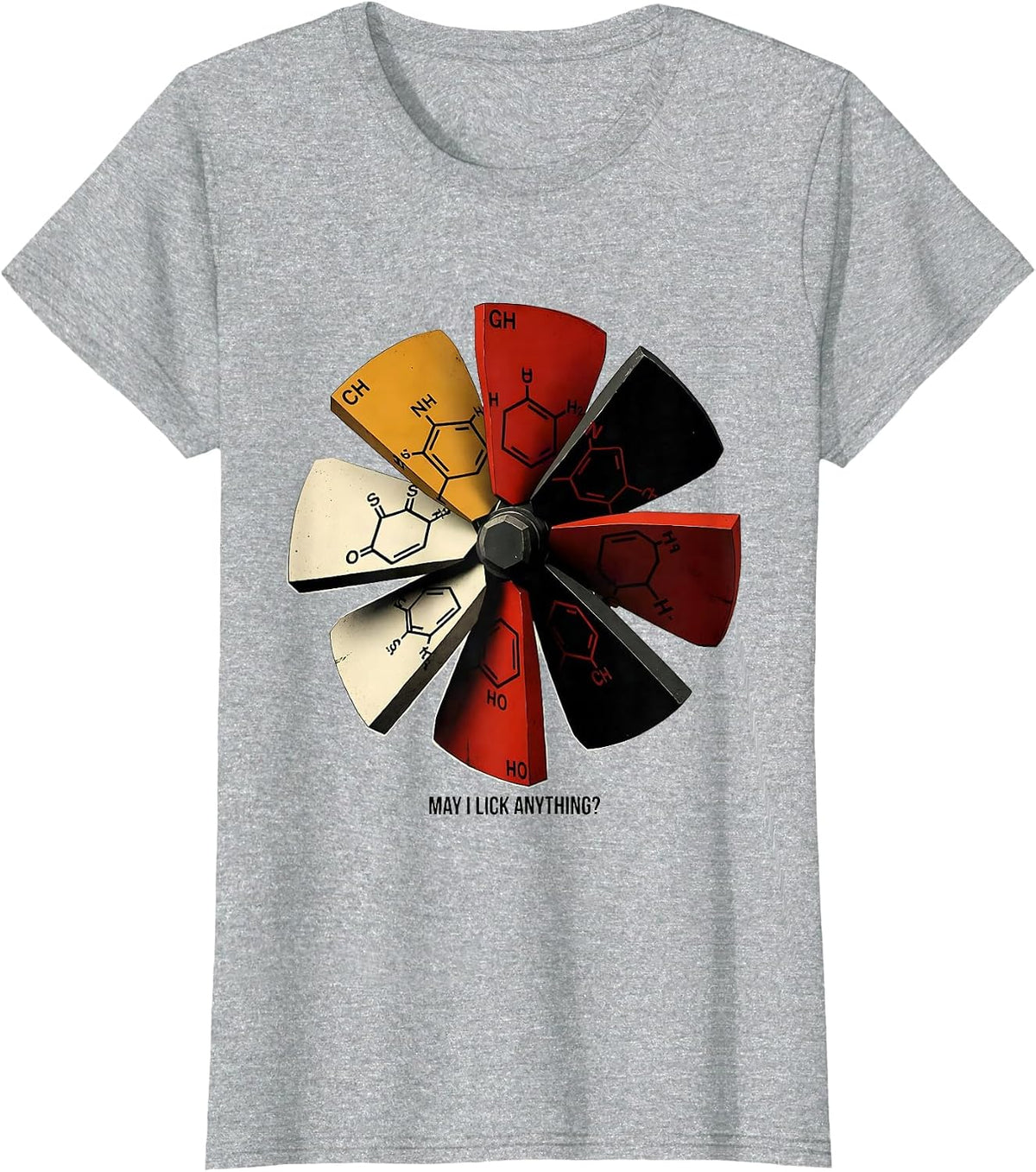 May I Lick Anything Funny Periodic Table Science Teacher T-Shirt - Heather Grey