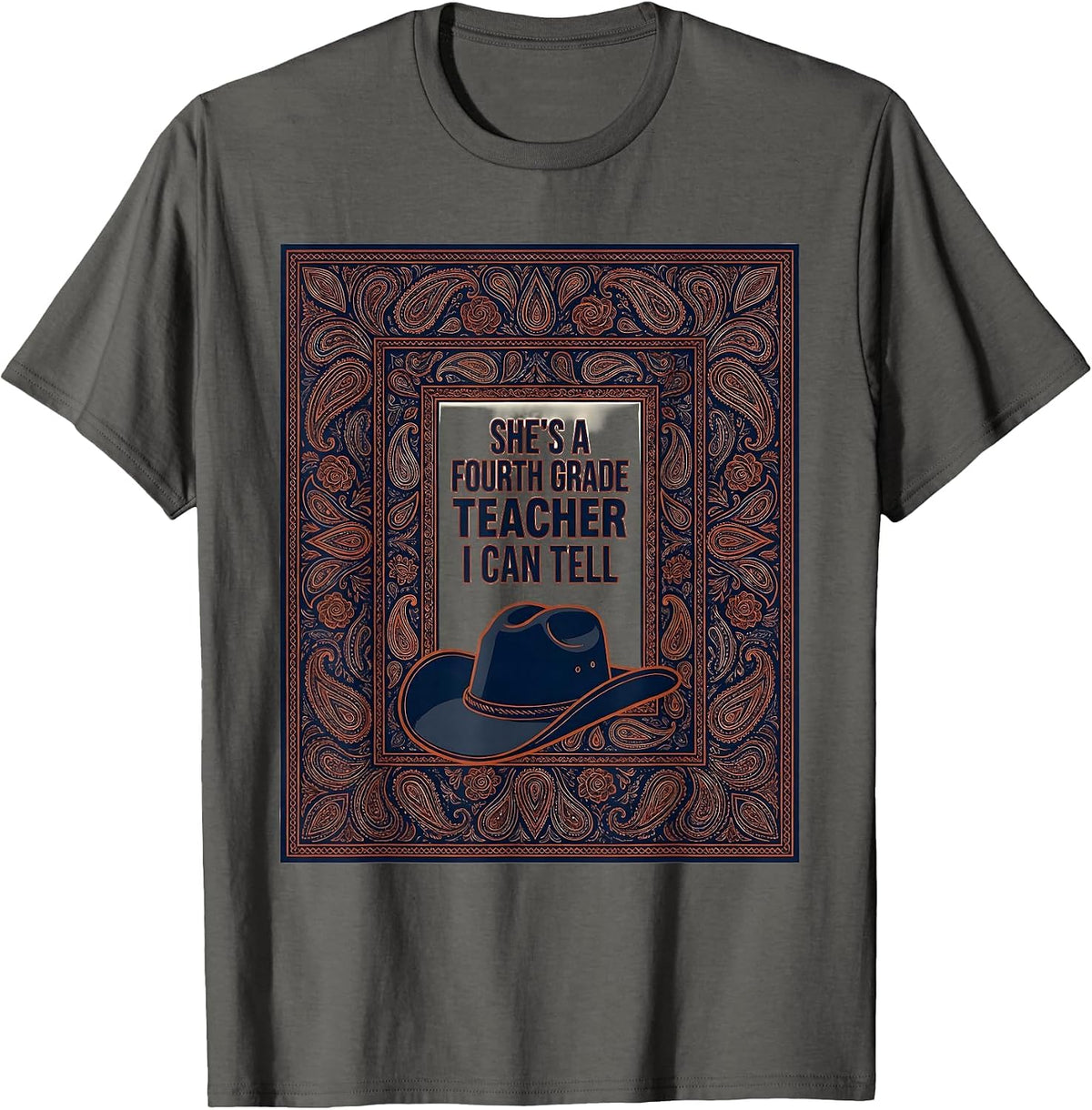 She's A Fourth Grade Teacher, I Can Tell Western T-Shirt - Asphalt Grey