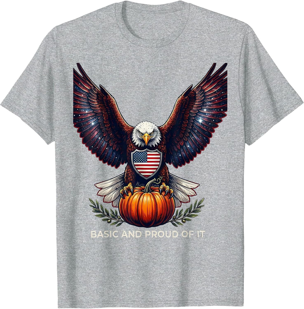 Men's Basic and Proud of It Pumpkin Fall Design T-Shirt - Heather Grey