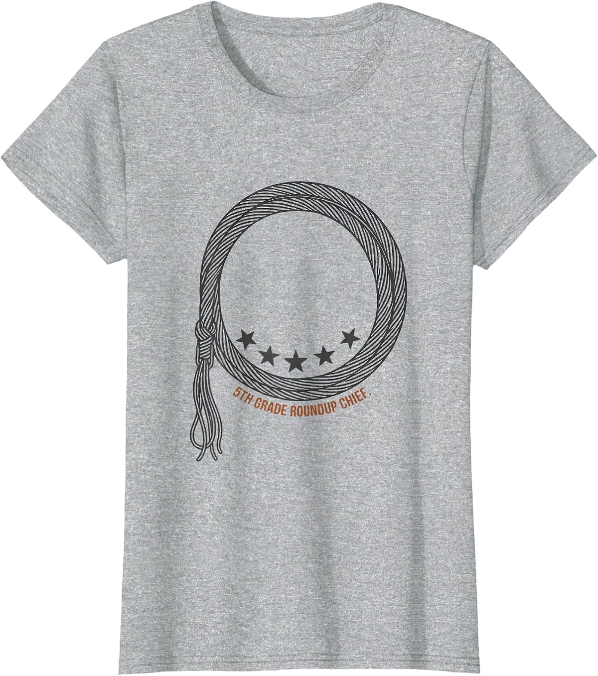 Women's 5th Grade Roundup Chief Western Cowgirl Teacher Back T-Shirt - Heather Grey